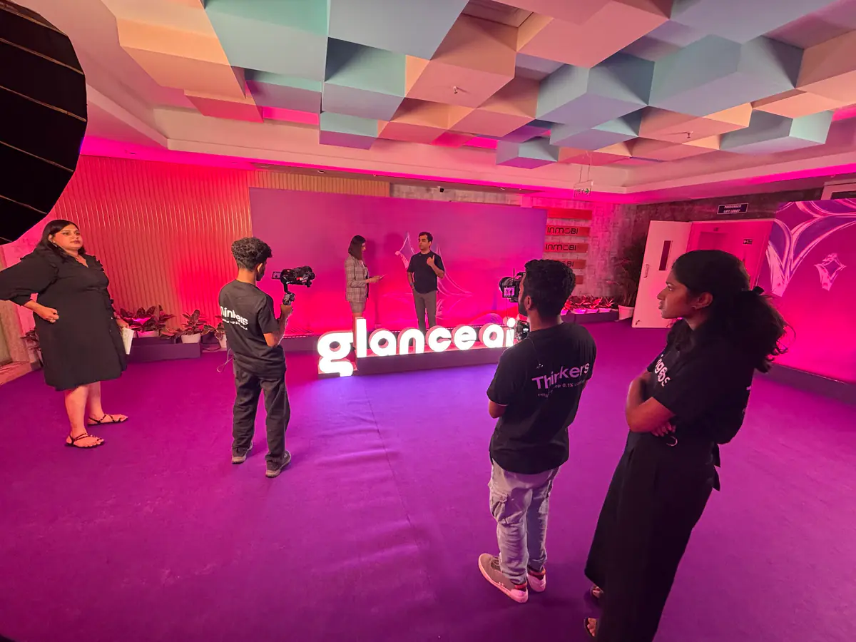 Behind the scenes on the Glance AI launch set